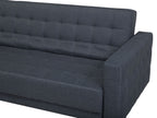 Sofa Bed ABERDEEN Fabric Dark Grey 3 Seater