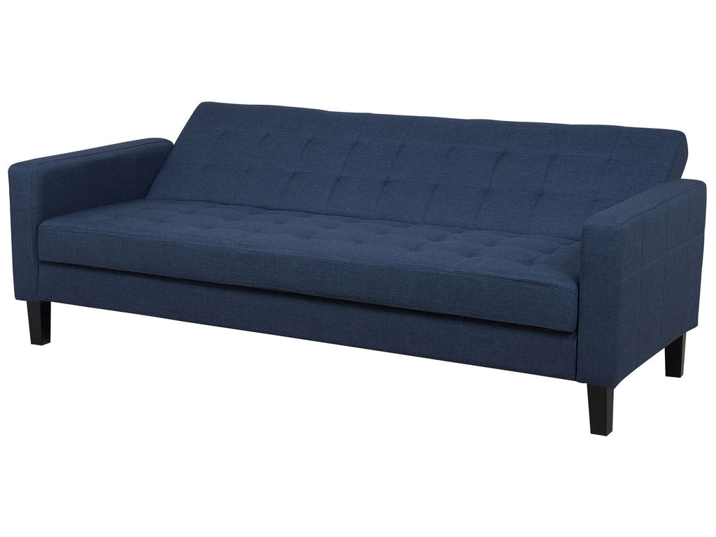 Sofa Bed VEHKOO Fabric Dark Blue 3 Seater
