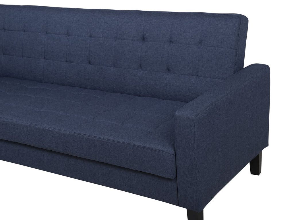 Sofa Bed VEHKOO Fabric Dark Blue 3 Seater