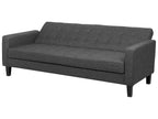 Sofa Bed VEHKOO Fabric Dark Grey 3 Seater