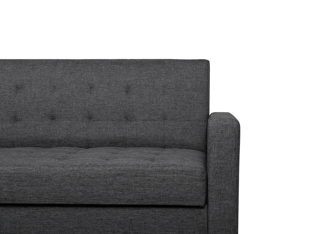 Sofa Bed VEHKOO Fabric Dark Grey 3 Seater