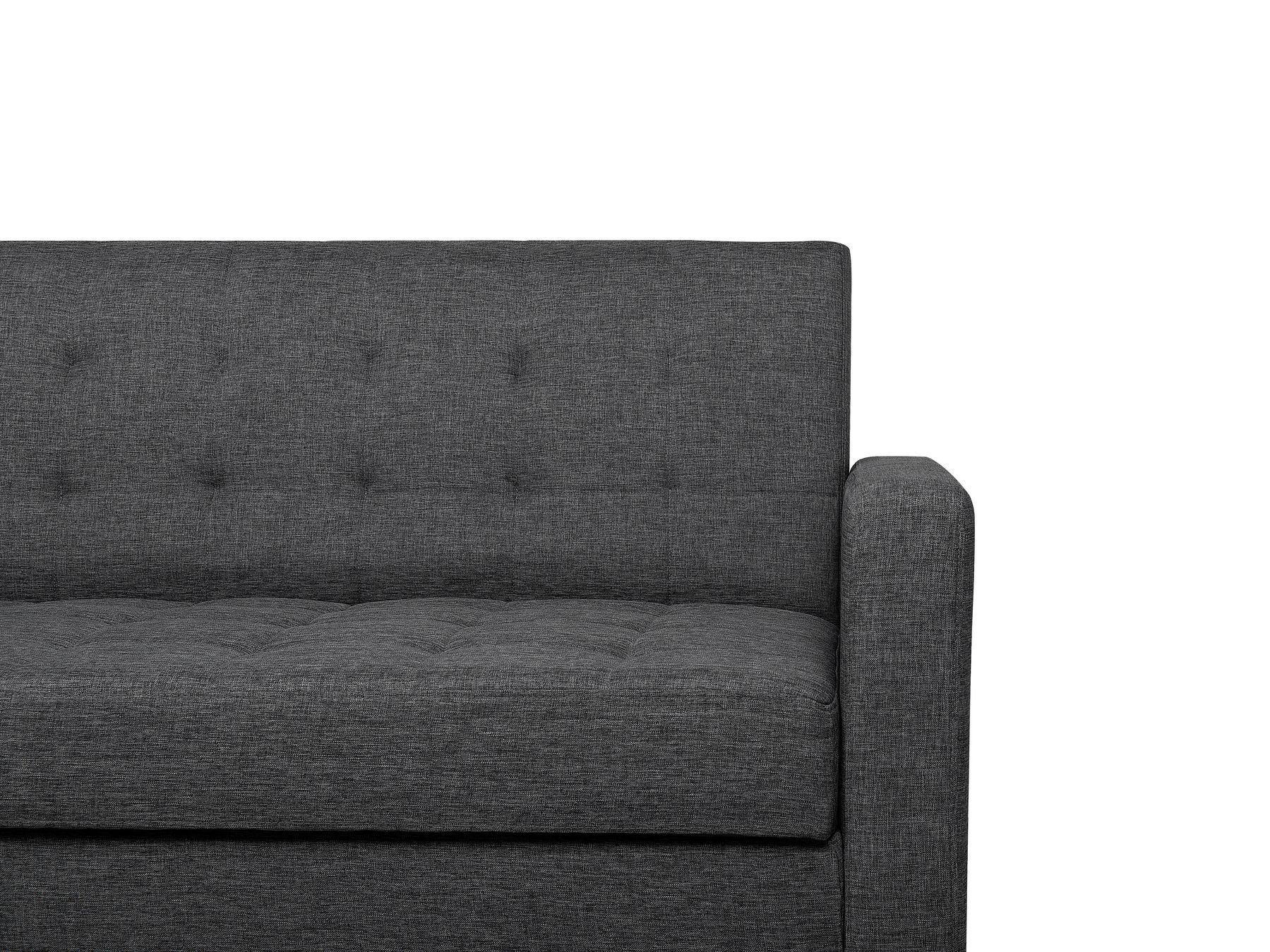 Sofa Bed VEHKOO Fabric Dark Grey 3 Seater