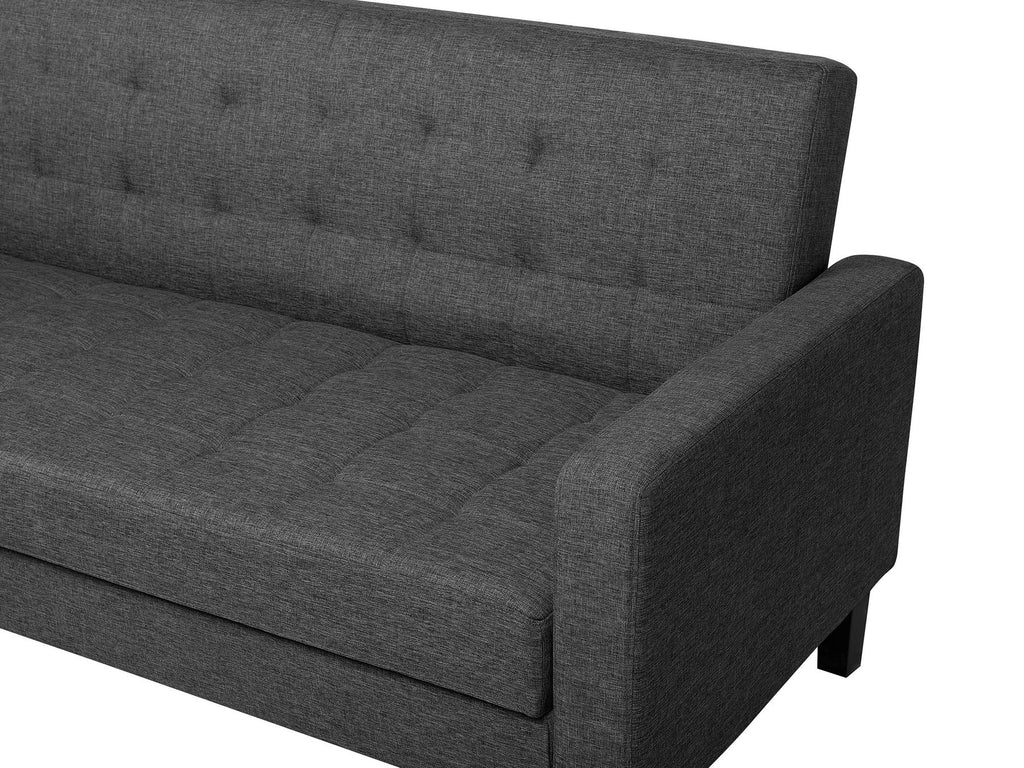 Sofa Bed VEHKOO Fabric Dark Grey 3 Seater