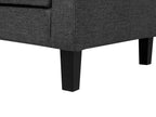Sofa Bed VEHKOO Fabric Dark Grey 3 Seater
