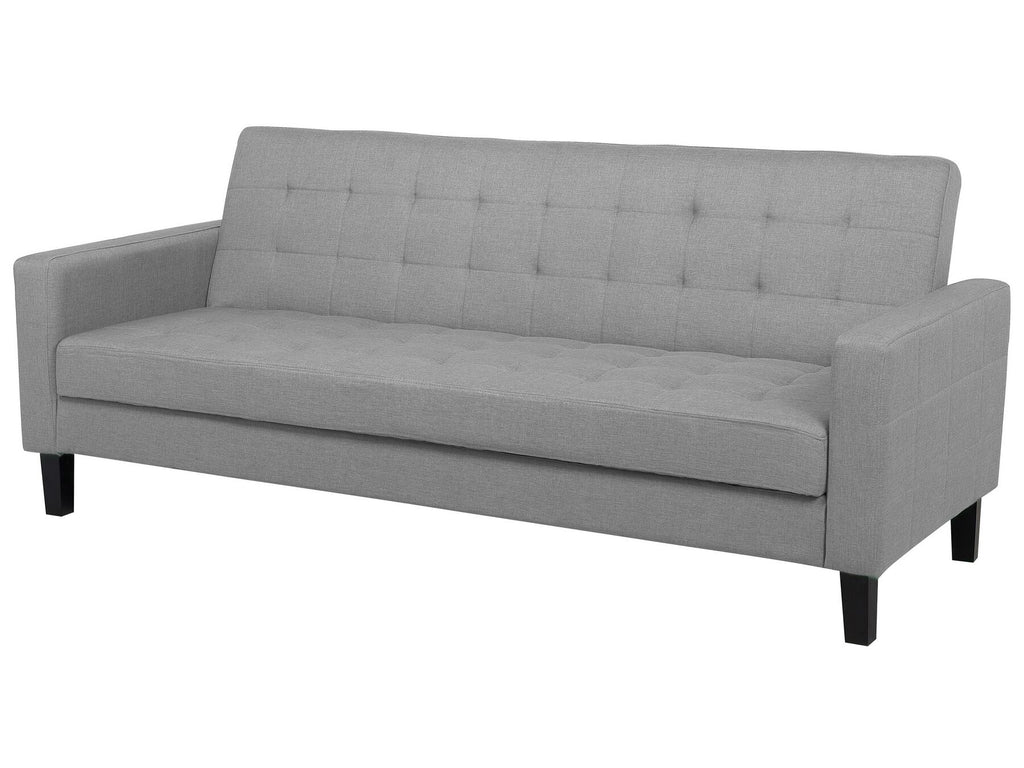 Sofa Bed VEHKOO Fabric Light Grey 3 Seater