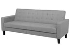 Sofa Bed VEHKOO Fabric Light Grey 3 Seater