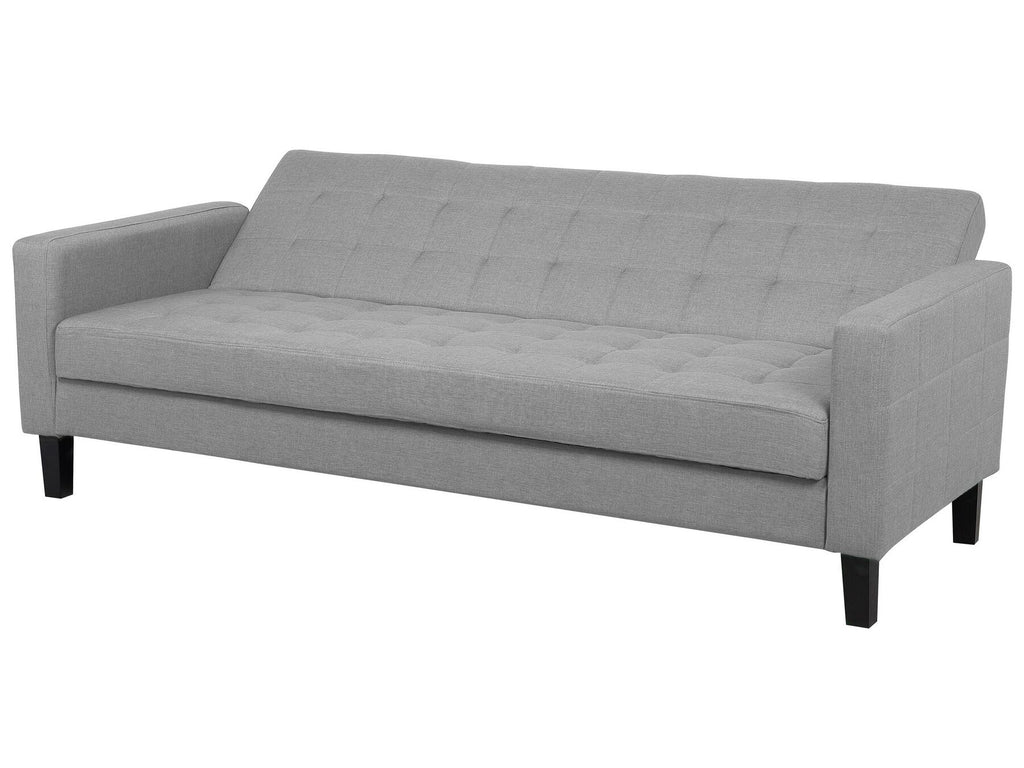 Sofa Bed VEHKOO Fabric Light Grey 3 Seater