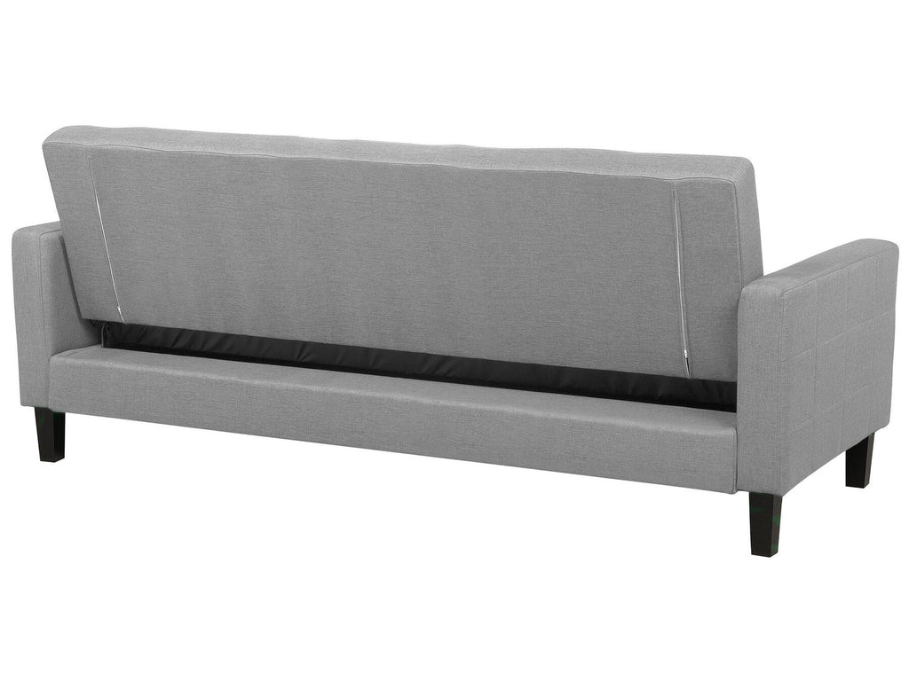 Sofa Bed VEHKOO Fabric Light Grey 3 Seater