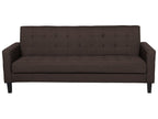 Sofa Bed VEHKOO Fabric Dark Brown 3 Seater