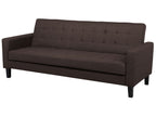 Sofa Bed VEHKOO Fabric Dark Brown 3 Seater