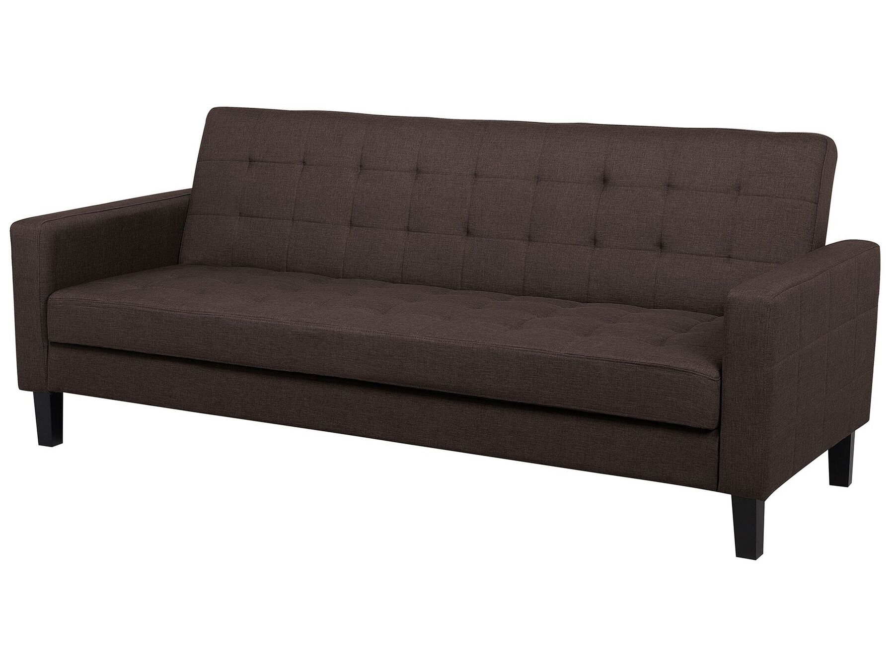 Sofa Bed VEHKOO Fabric Dark Brown 3 Seater