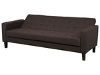 Sofa Bed VEHKOO Fabric Dark Brown 3 Seater