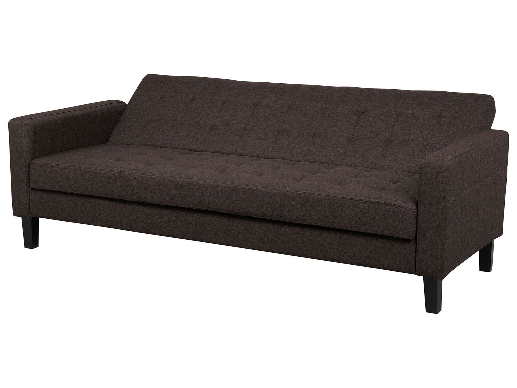Sofa Bed VEHKOO Fabric Dark Brown 3 Seater