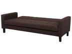 Sofa Bed VEHKOO Fabric Dark Brown 3 Seater