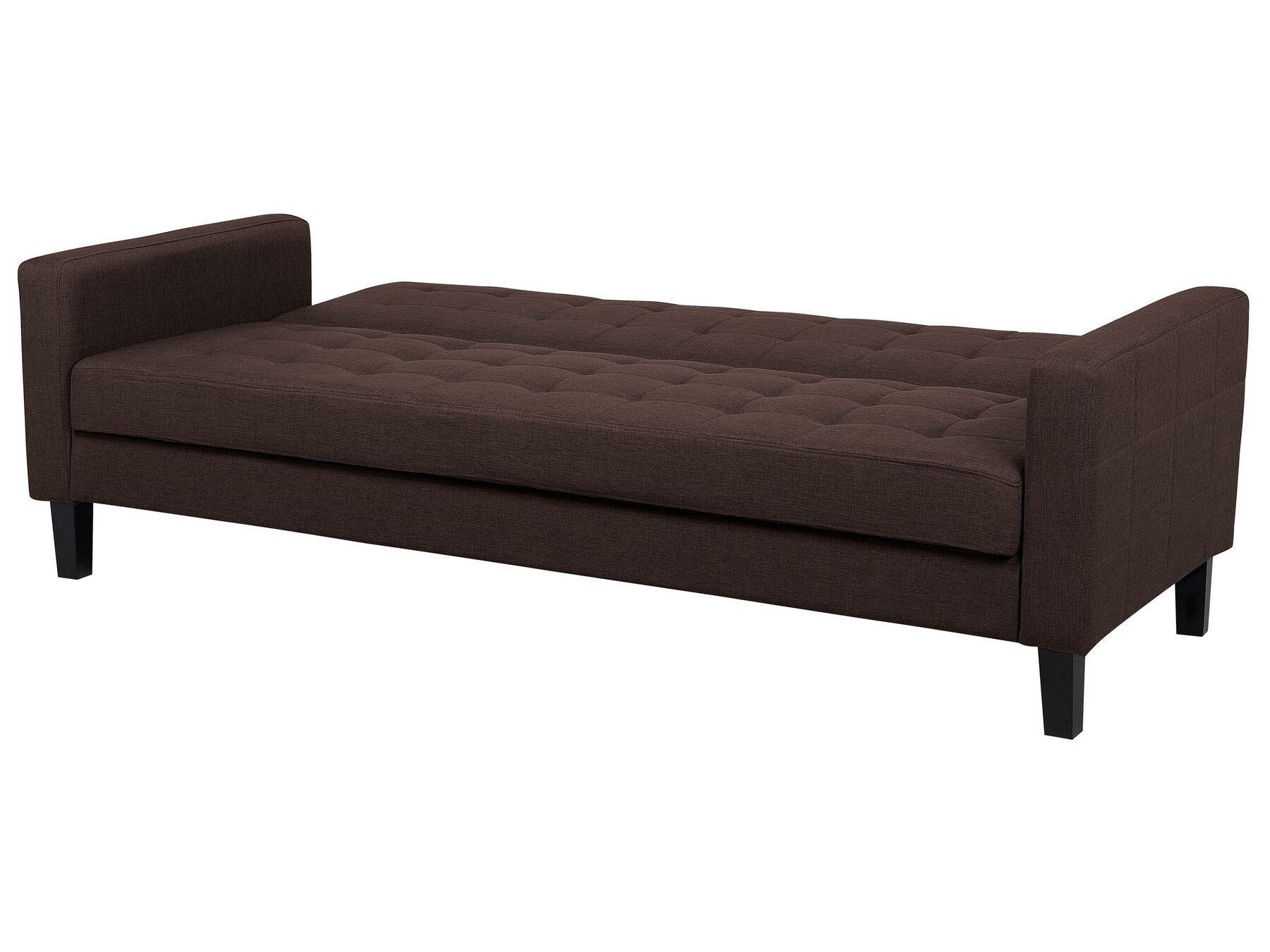 Sofa Bed VEHKOO Fabric Dark Brown 3 Seater