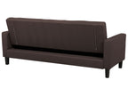 Sofa Bed VEHKOO Fabric Dark Brown 3 Seater