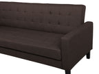 Sofa Bed VEHKOO Fabric Dark Brown 3 Seater