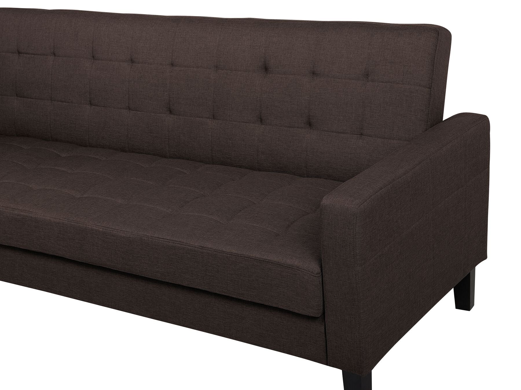 Sofa Bed VEHKOO Fabric Dark Brown 3 Seater