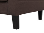 Sofa Bed VEHKOO Fabric Dark Brown 3 Seater