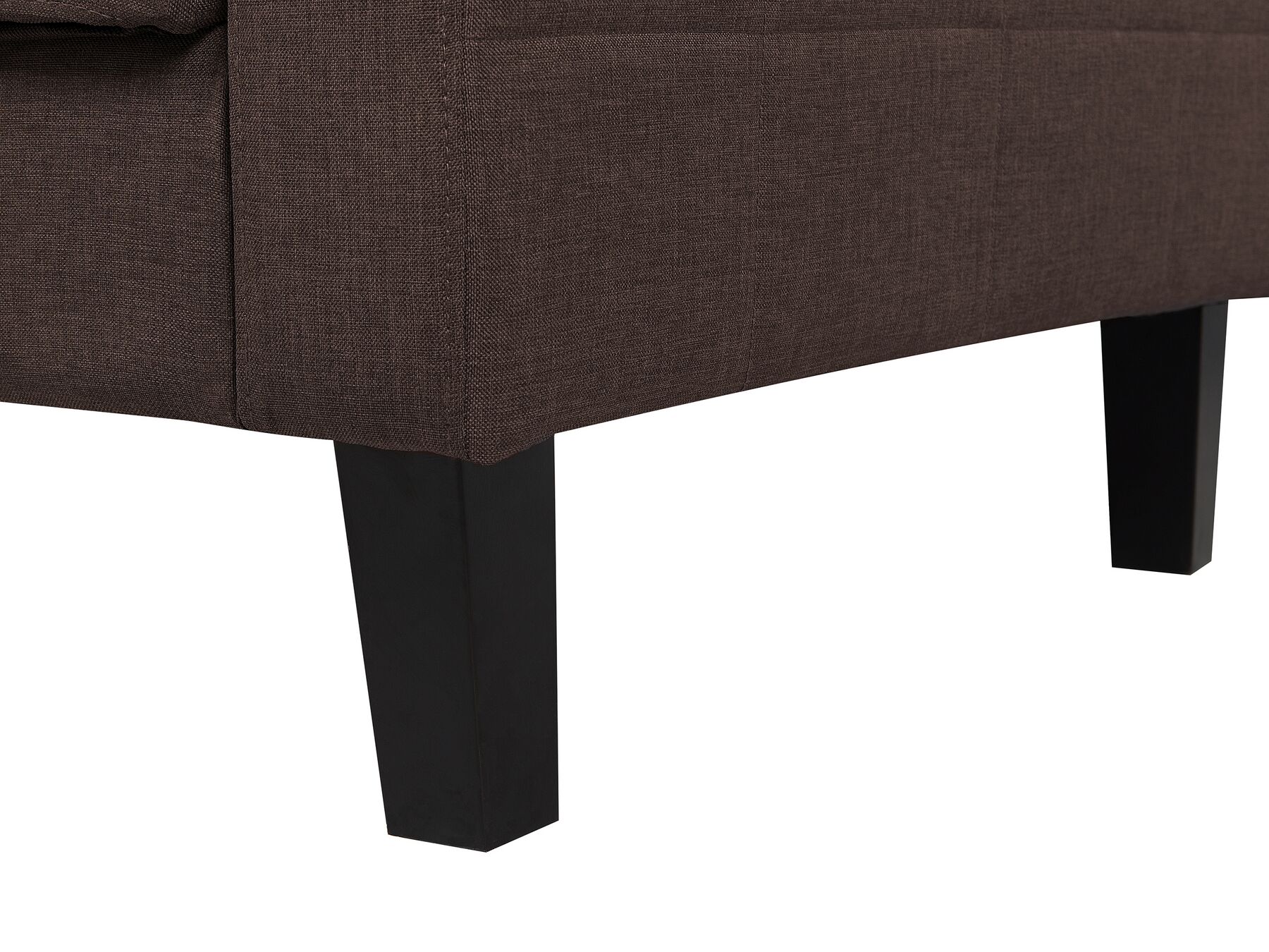 Sofa Bed VEHKOO Fabric Dark Brown 3 Seater