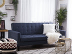 Sofa Bed VEHKOO Fabric Dark Blue 3 Seater