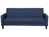 Sofa Bed Fabric Dark Blue 3 Seater
