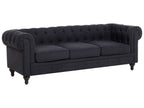 3 Seater Fabric Sofa Graphite Grey CHESTERFIELD