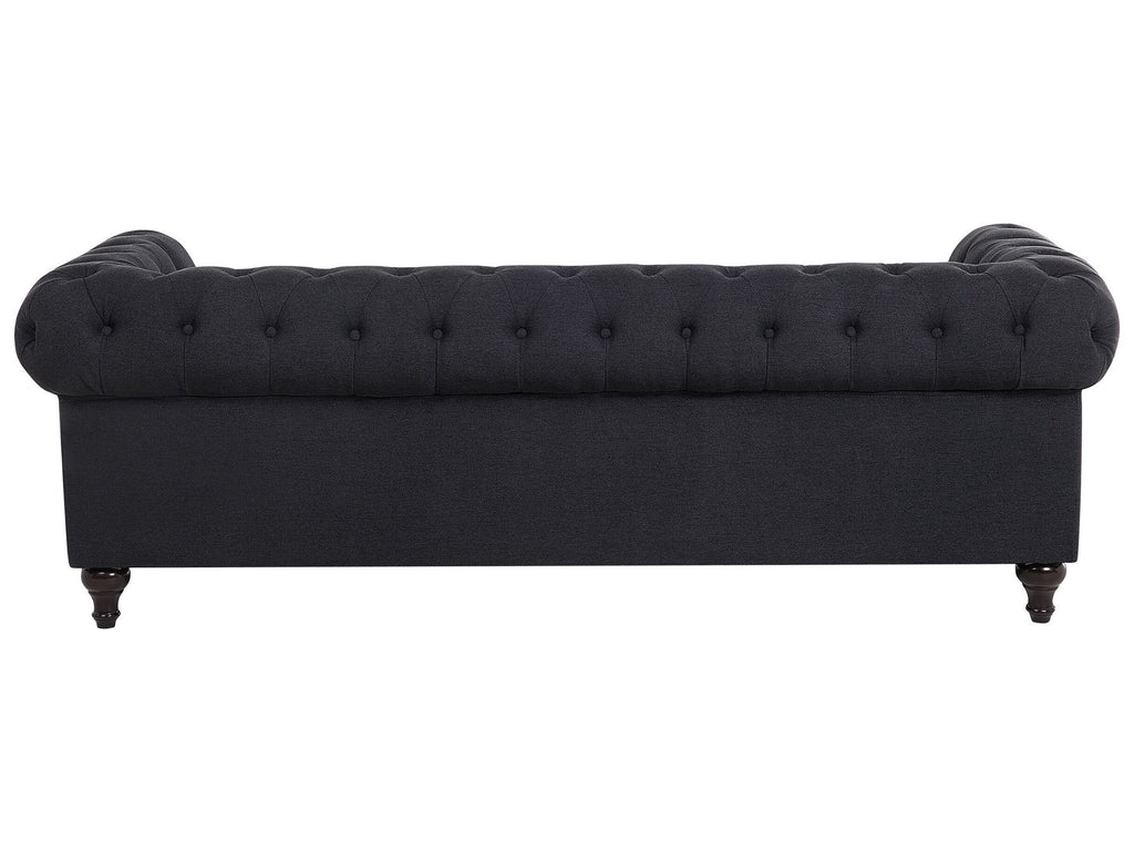3 Seater Fabric Sofa Graphite Grey CHESTERFIELD