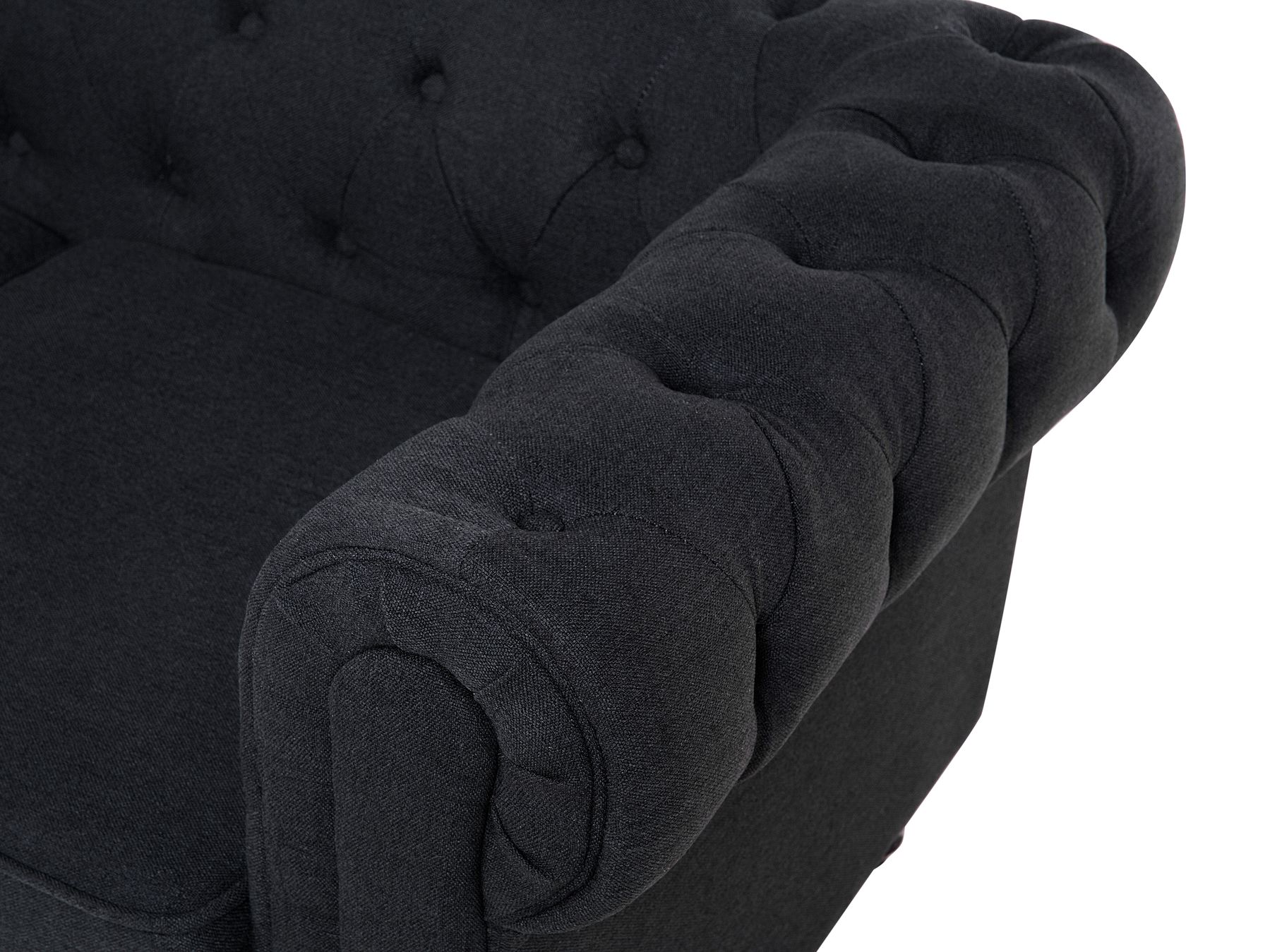 3 Seater Fabric Sofa Graphite Grey CHESTERFIELD