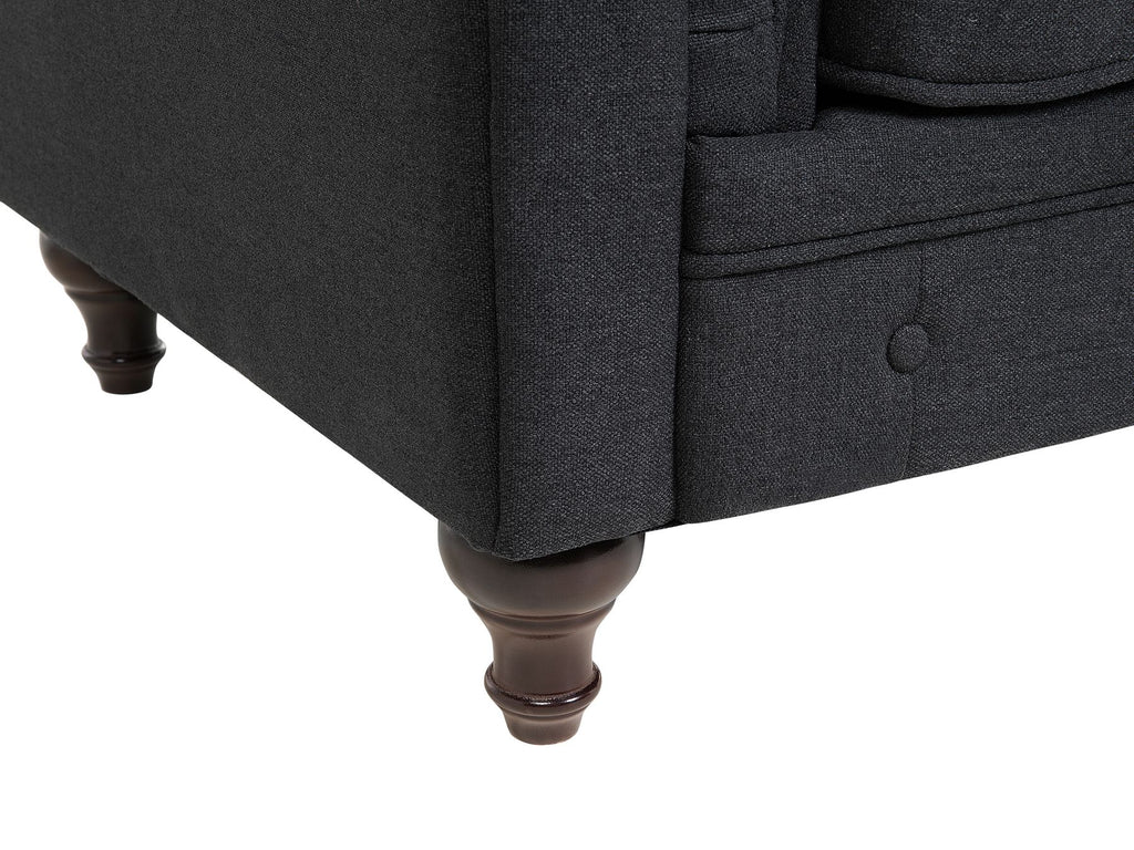 3 Seater Fabric Sofa Graphite Grey CHESTERFIELD