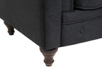3 Seater Fabric Sofa Graphite Grey CHESTERFIELD