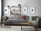 3 Seater Fabric Sofa Grey CHESTERFIELD Big