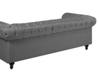 3 Seater Fabric Sofa Grey CHESTERFIELD Big