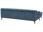 Left Hand Fabric Corner Sofa Navy Blue GLOSLI