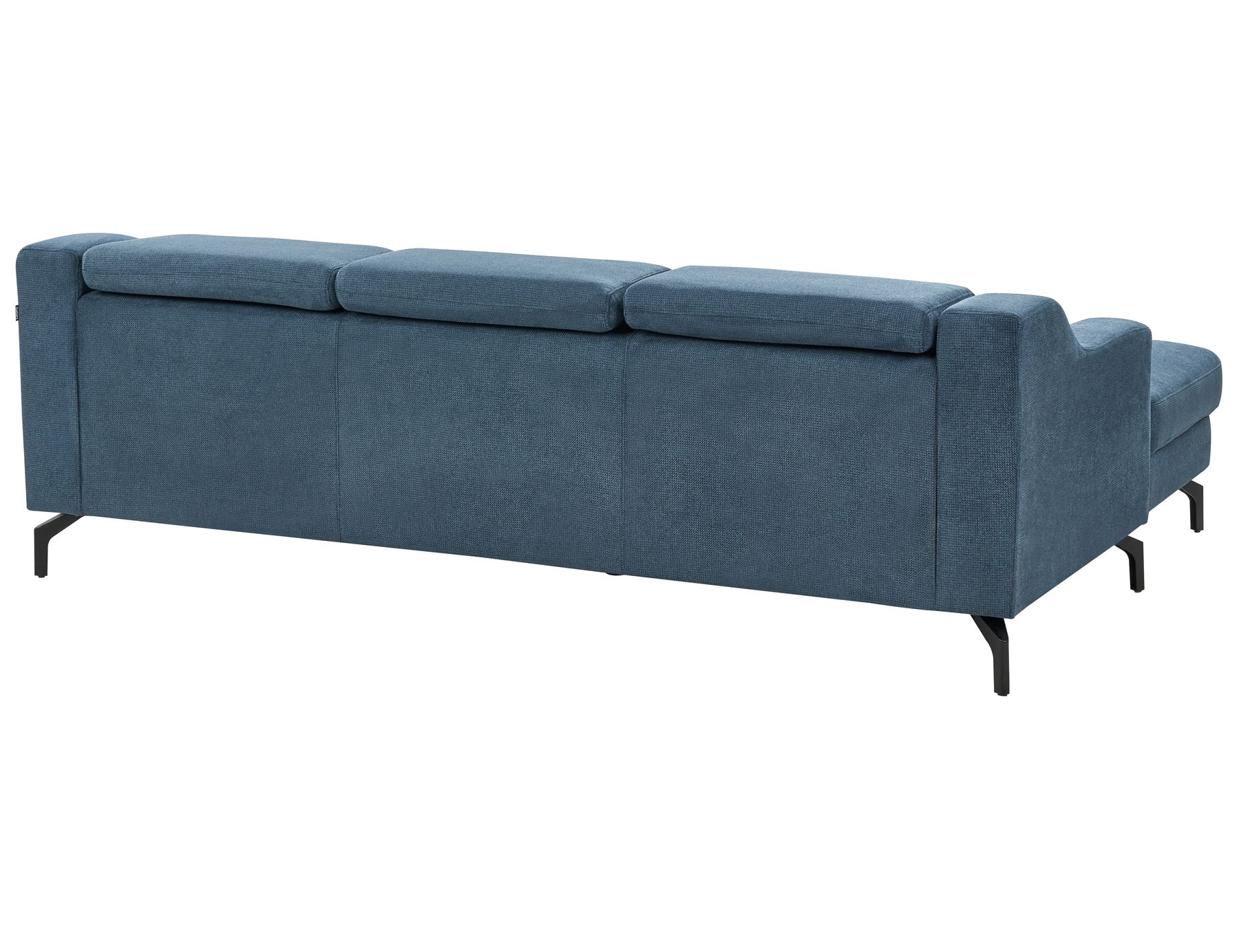 Left Hand Fabric Corner Sofa Navy Blue GLOSLI