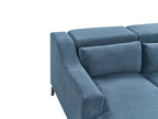 Left Hand Fabric Corner Sofa Navy Blue GLOSLI