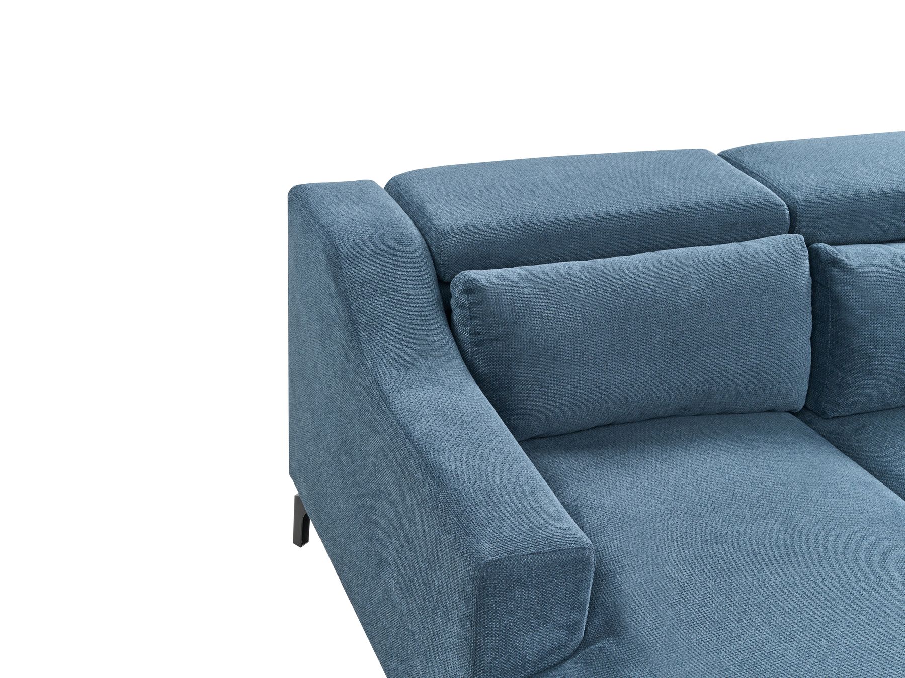 Left Hand Fabric Corner Sofa Navy Blue GLOSLI