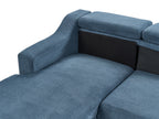 Left Hand Fabric Corner Sofa Navy Blue GLOSLI