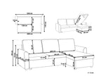 Corner Sofa Bed NESNA Fabric Light Grey with Storage 3 Seater Left Hand
