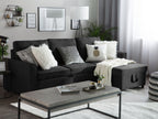 Corner Sofa Bed NESNA Fabric Black with Storage 3 Seater Left Hand