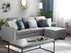 Corner Sofa Bed NESNA Fabric Light Grey with Storage 3 Seater Left Hand