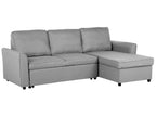 Corner Sofa Bed NESNA Fabric Light Grey with Storage 3 Seater Left Hand