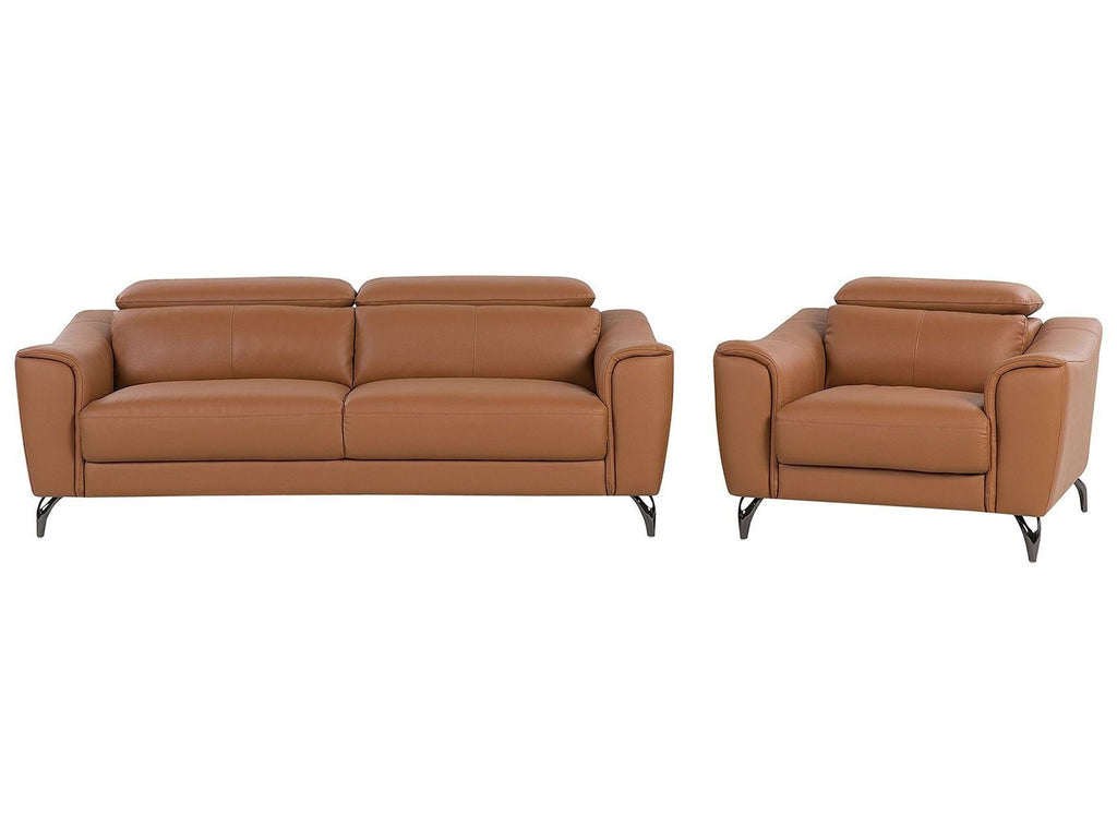 3 Seater Leather Sofa Golden Brown NARWIK