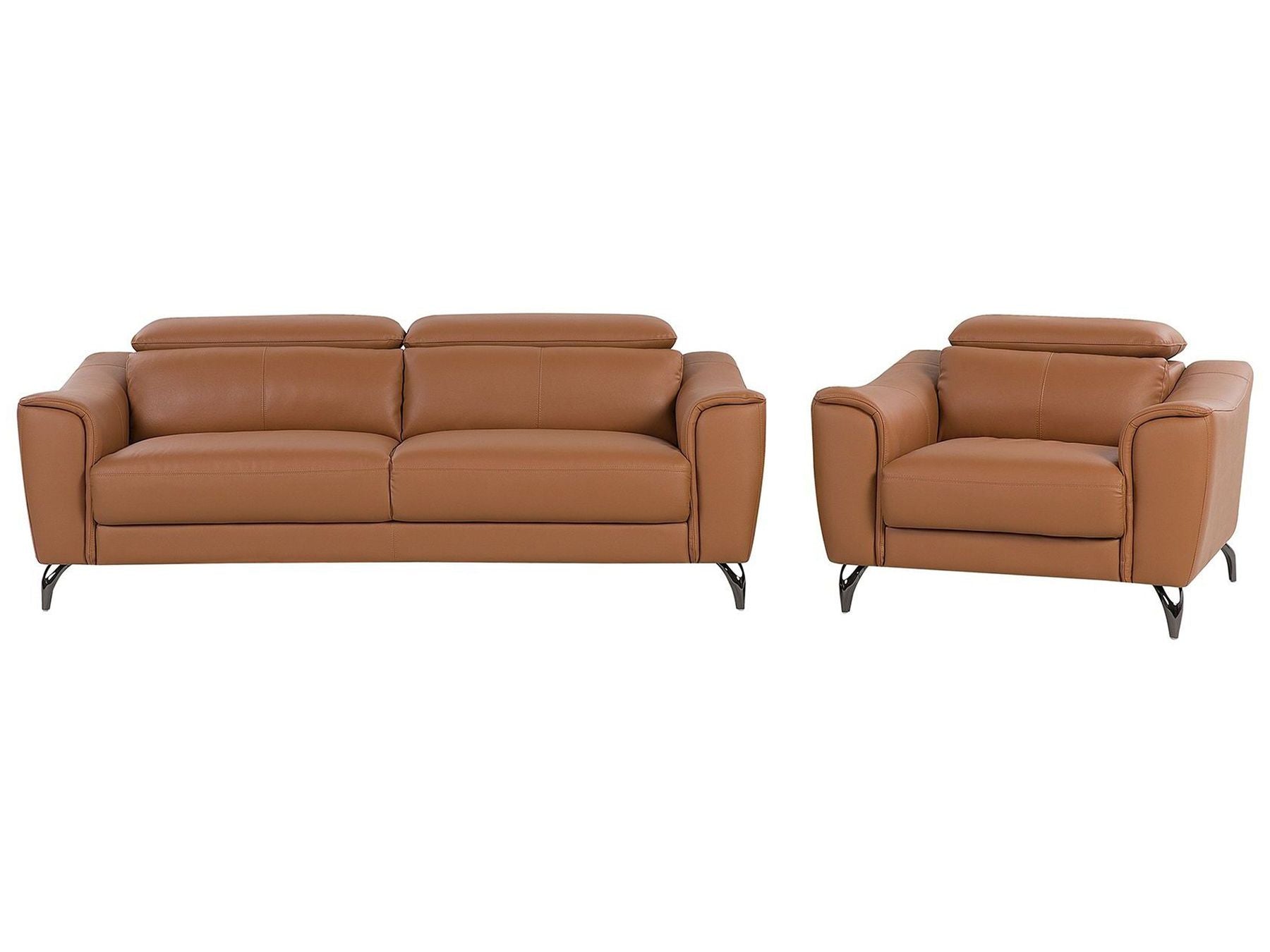 3 Seater Leather Sofa Golden Brown NARWIK
