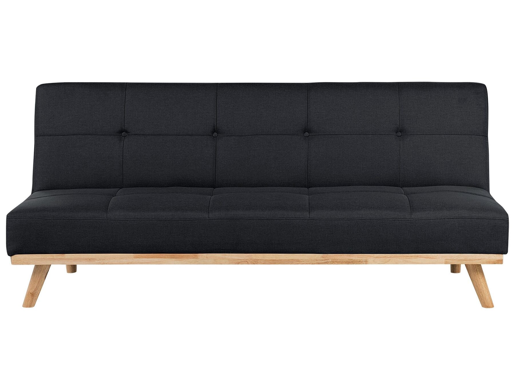 Sofa Bed FROYA Fabric Black 3 Seater