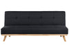 Sofa Bed Fabric Black 3 Seater