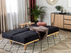 Sofa Bed FROYA Fabric Black 3 Seater