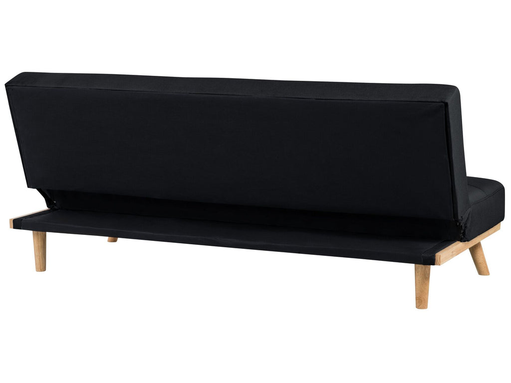 Sofa Bed FROYA Fabric Black 3 Seater