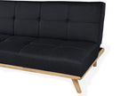 Sofa Bed FROYA Fabric Black 3 Seater