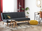 Sofa Bed FROYA Fabric Dark Grey 3 Seater